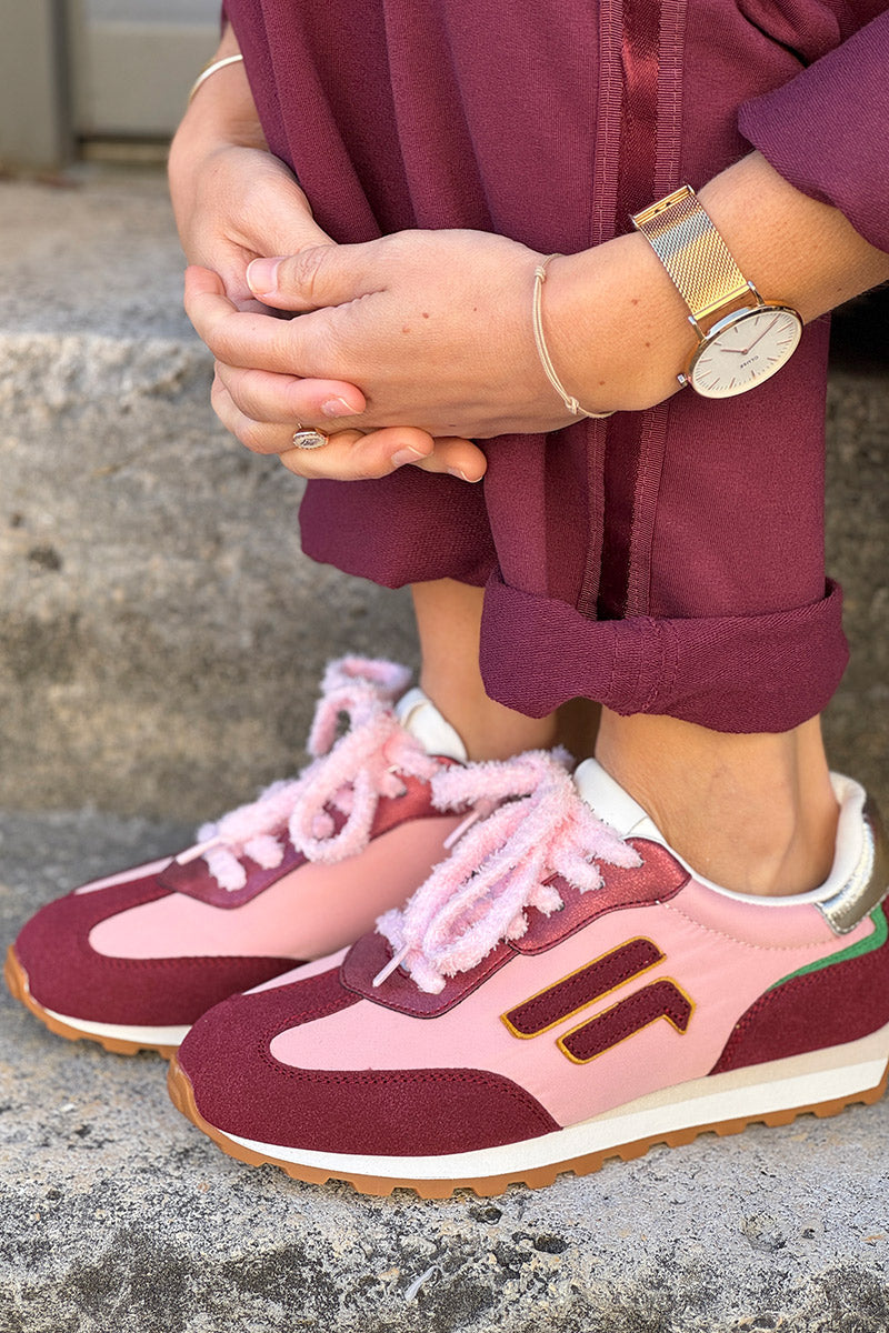 Burgundy/Pink Cozy Vintage Sneakers