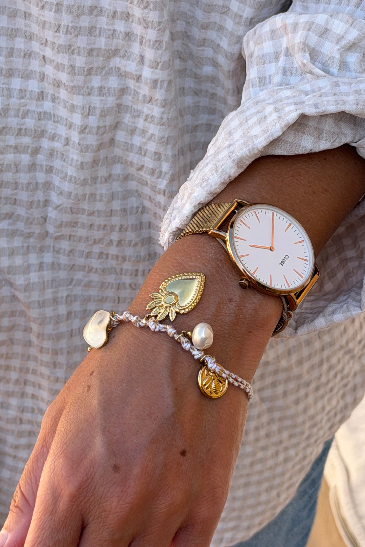 Golden Garden Rope Chain Charm Bracelet