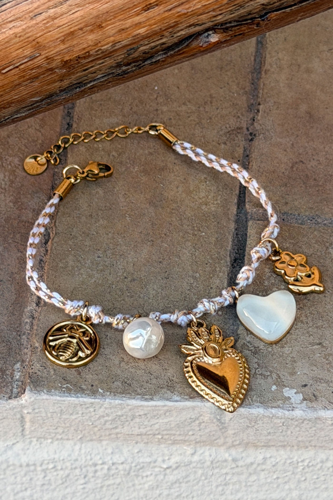 Golden Garden Rope Chain Charm Bracelet