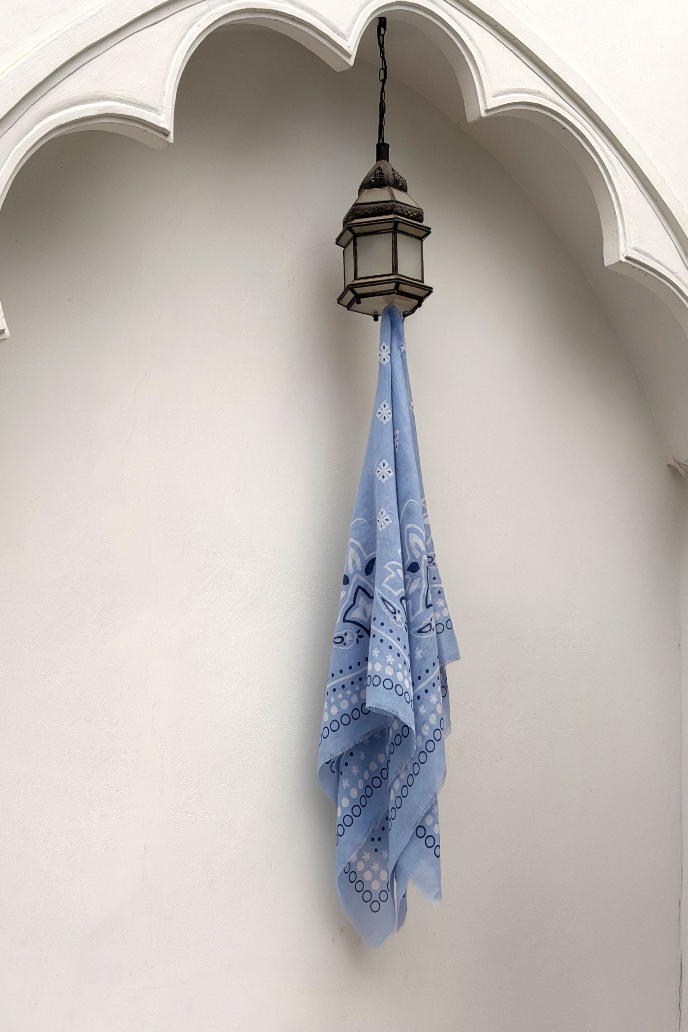 Écharpe foulard bleu ciel imprimé Bandana tout doux