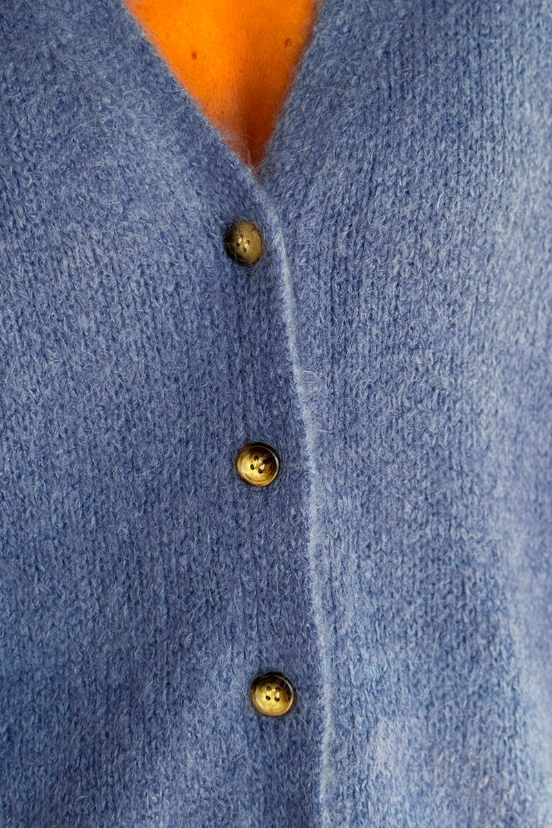 Blue Jean Soft Knit Wool Blend Vest