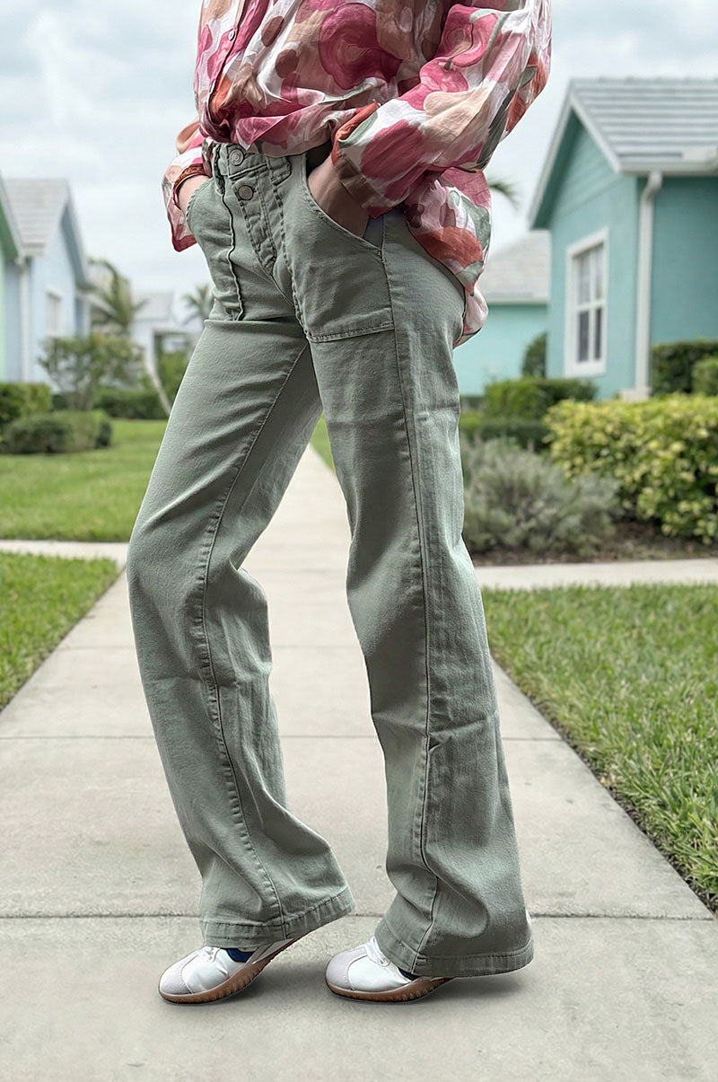 Olive Utility Jeans