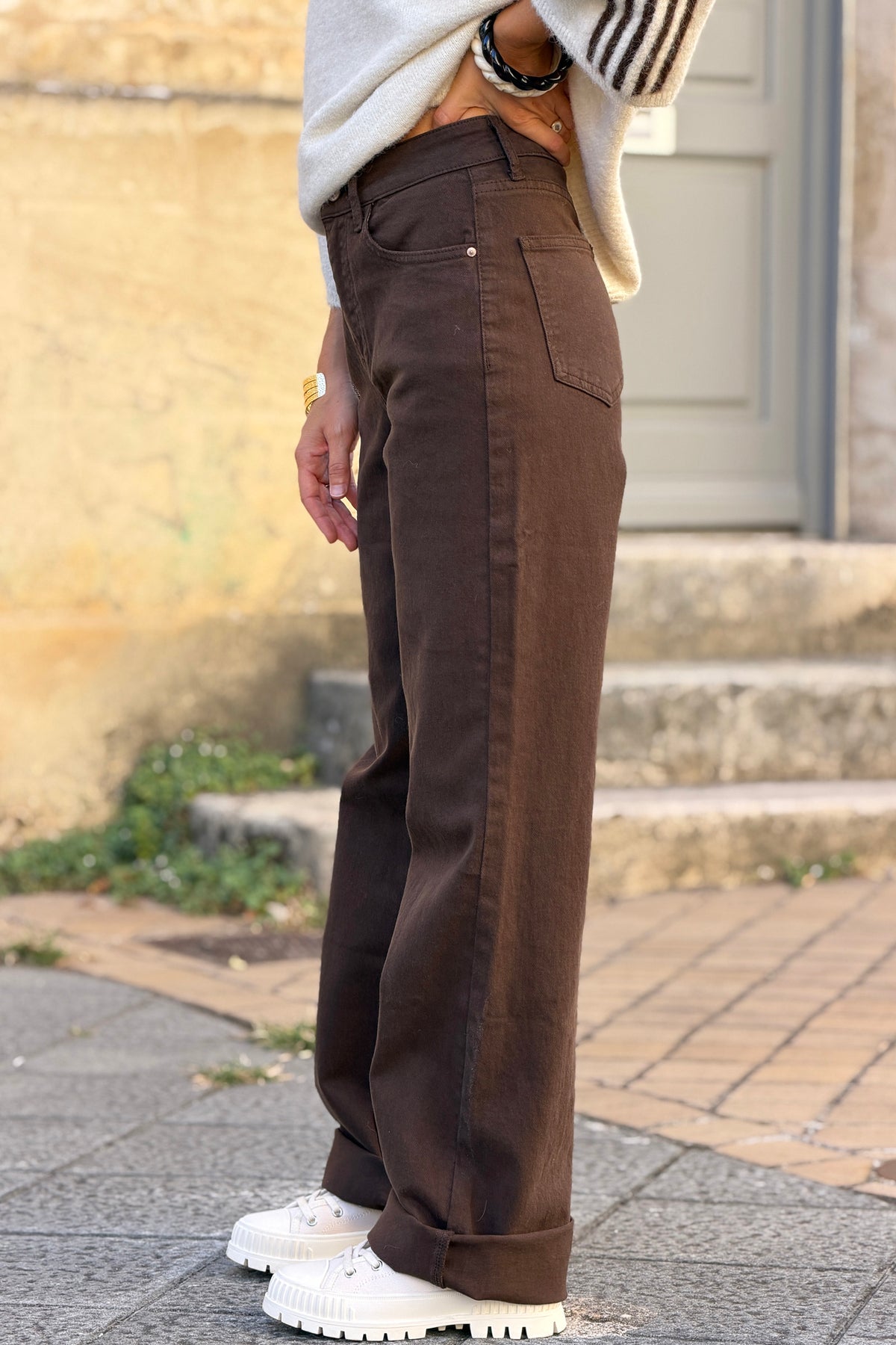 Charcoal Brown Vintage Straight-Leg Jeans