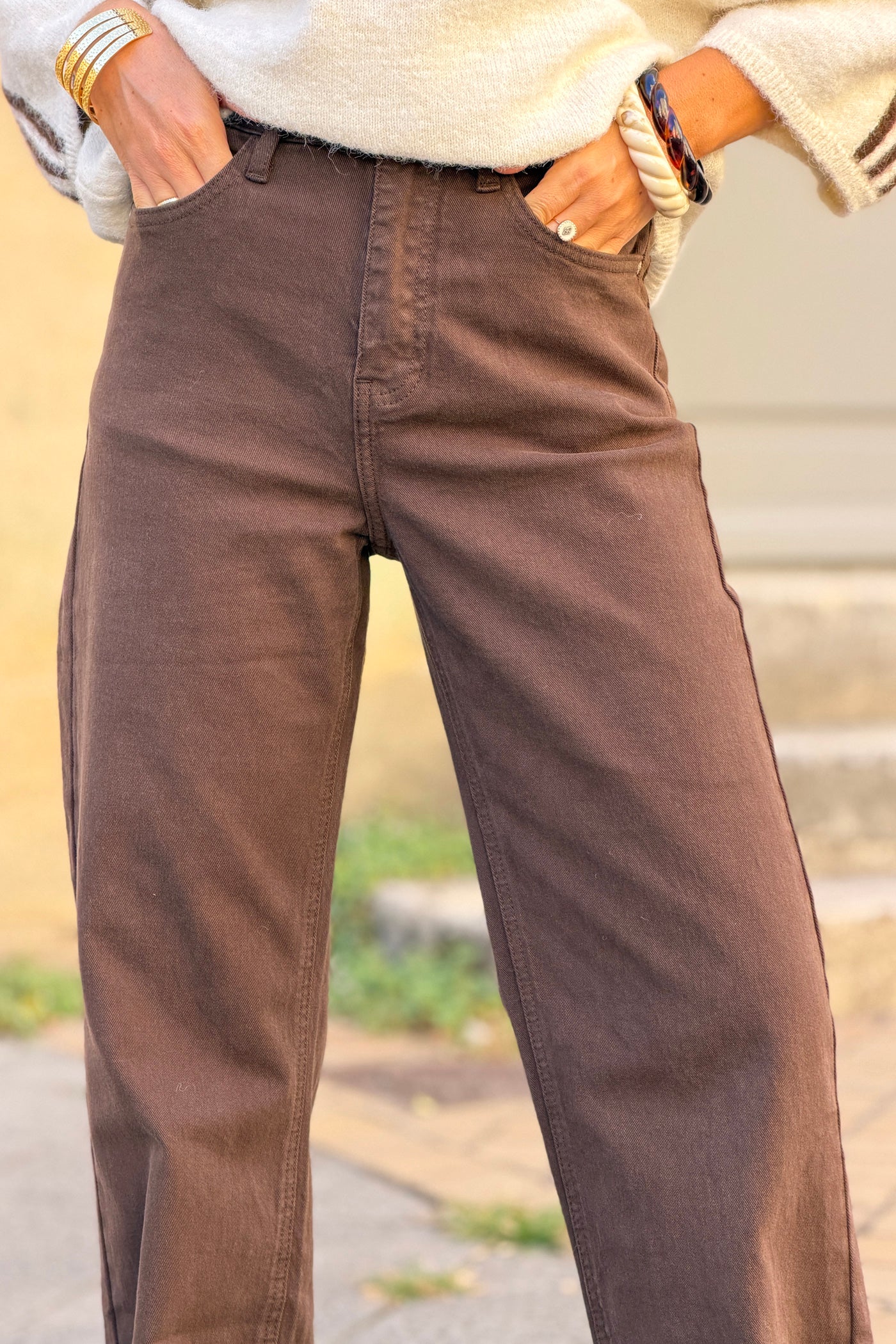 Charcoal Brown Vintage Straight-Leg Jeans