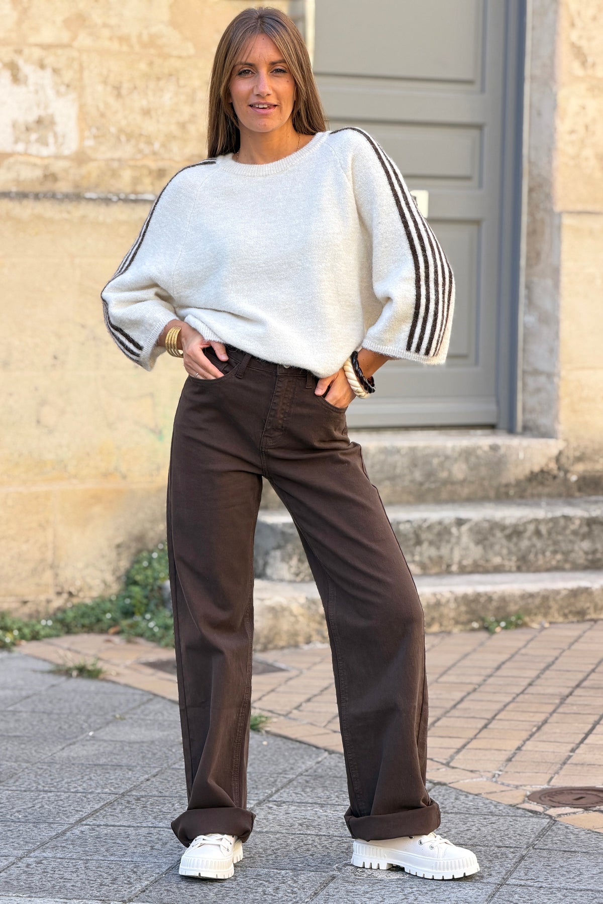 Charcoal Brown Vintage Straight-Leg Jeans