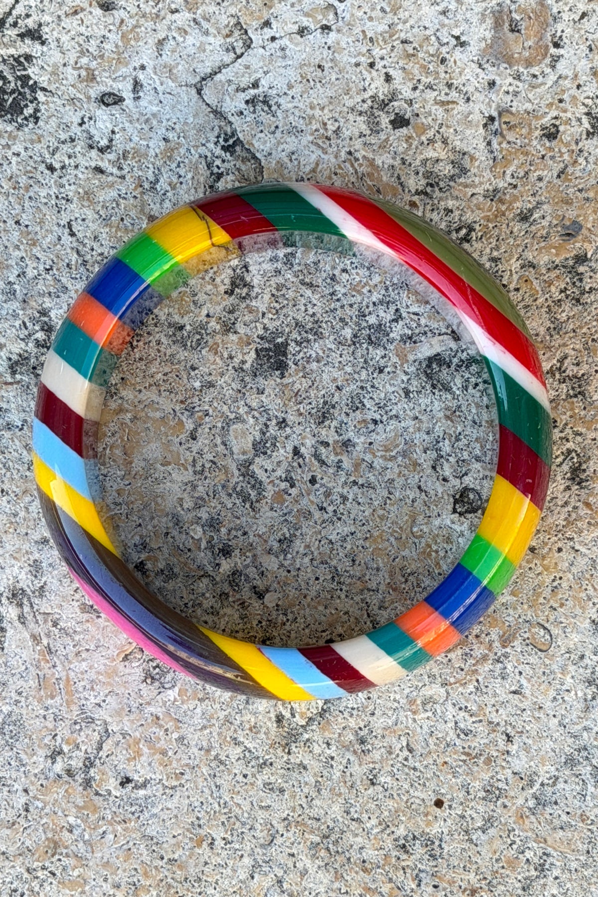 Multicolor Bullseye Rainbow Stripe Bangle