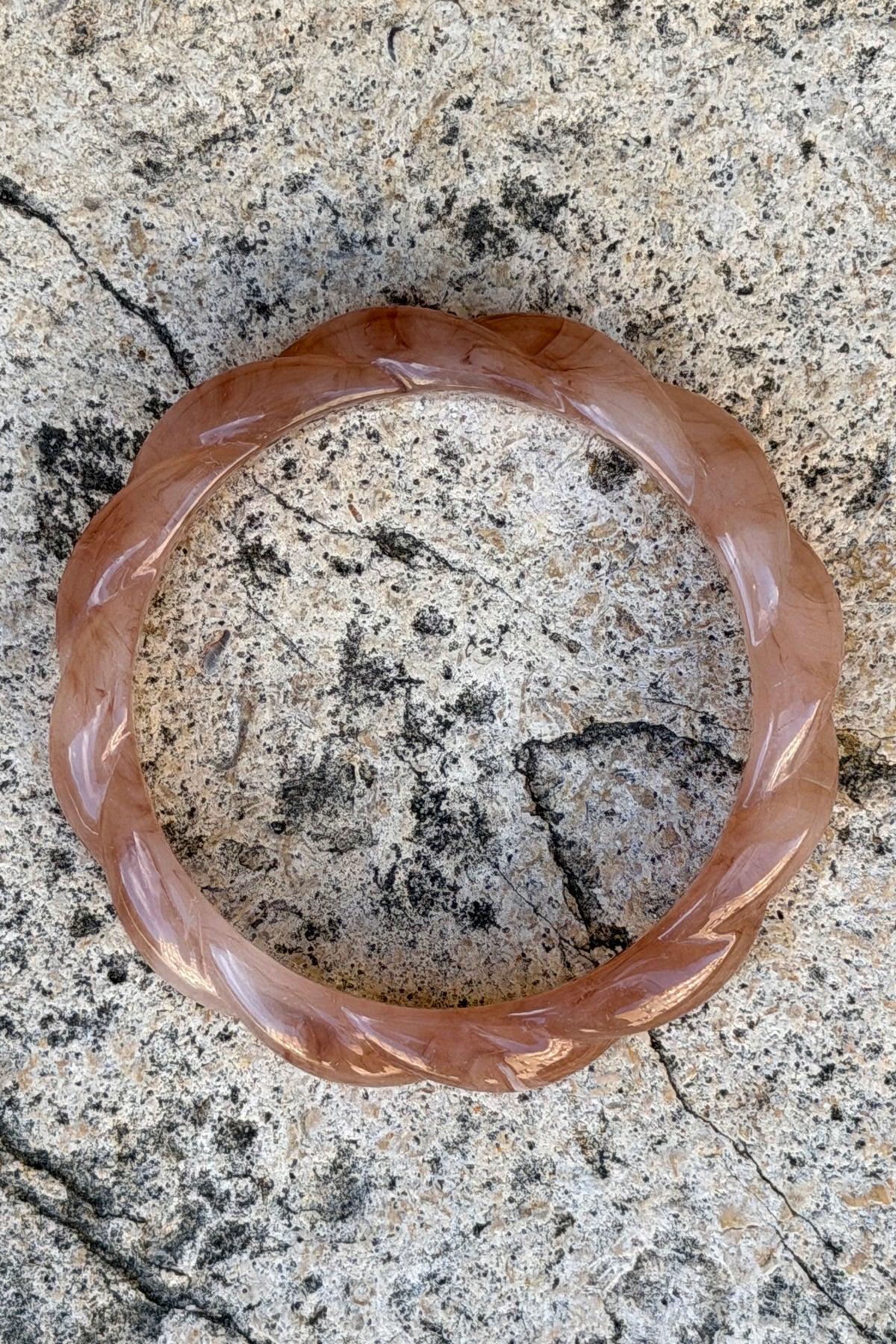 Pink Blush Twisted Resin Bangle