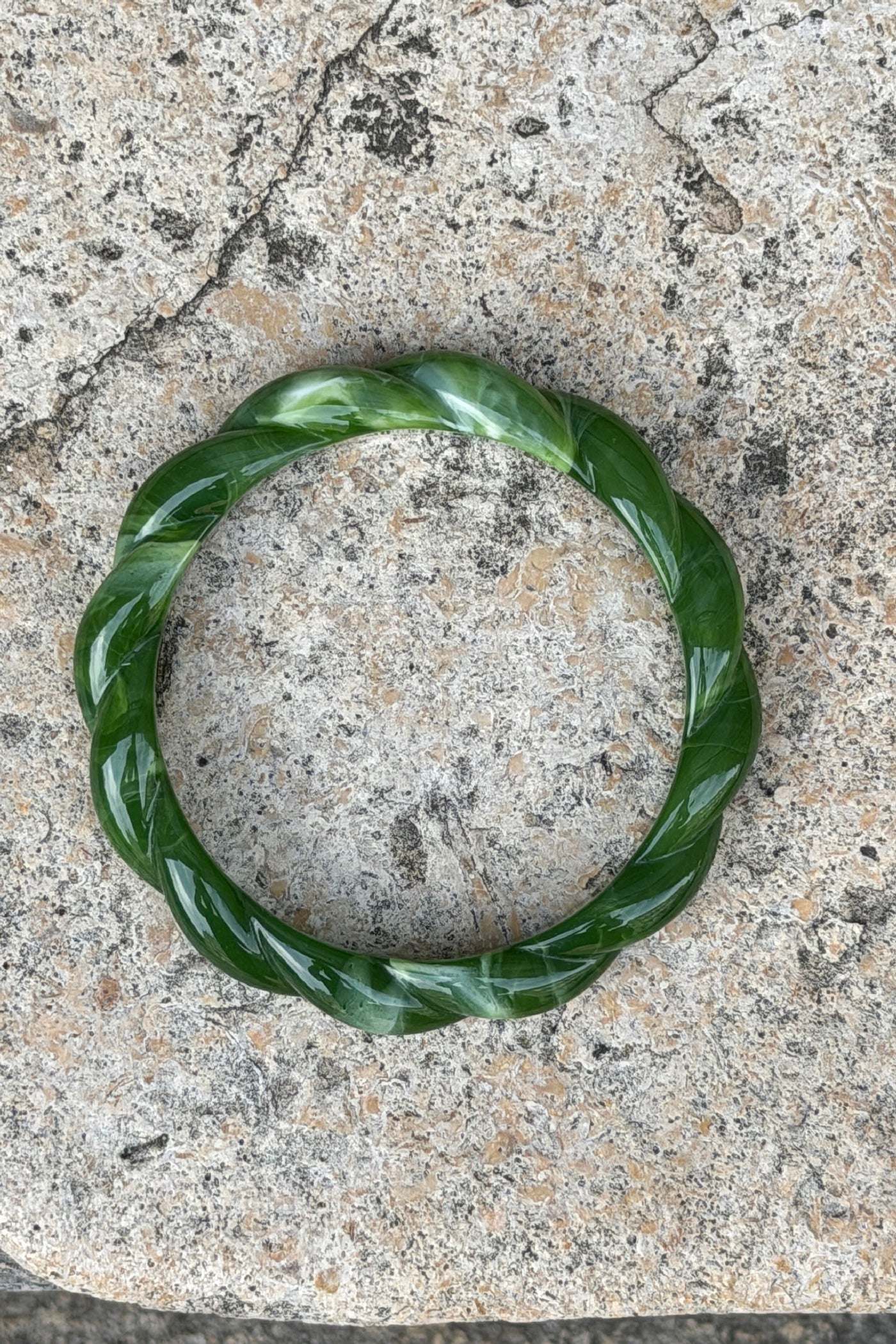 Green Twisted Resin Bangle