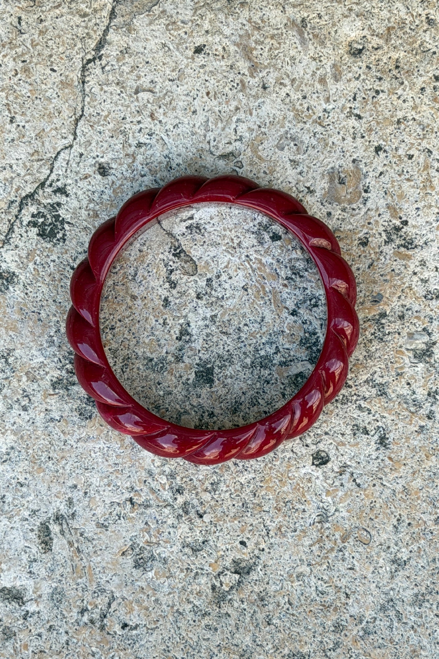 Merlot Burgundy Twisted Resin Bangle