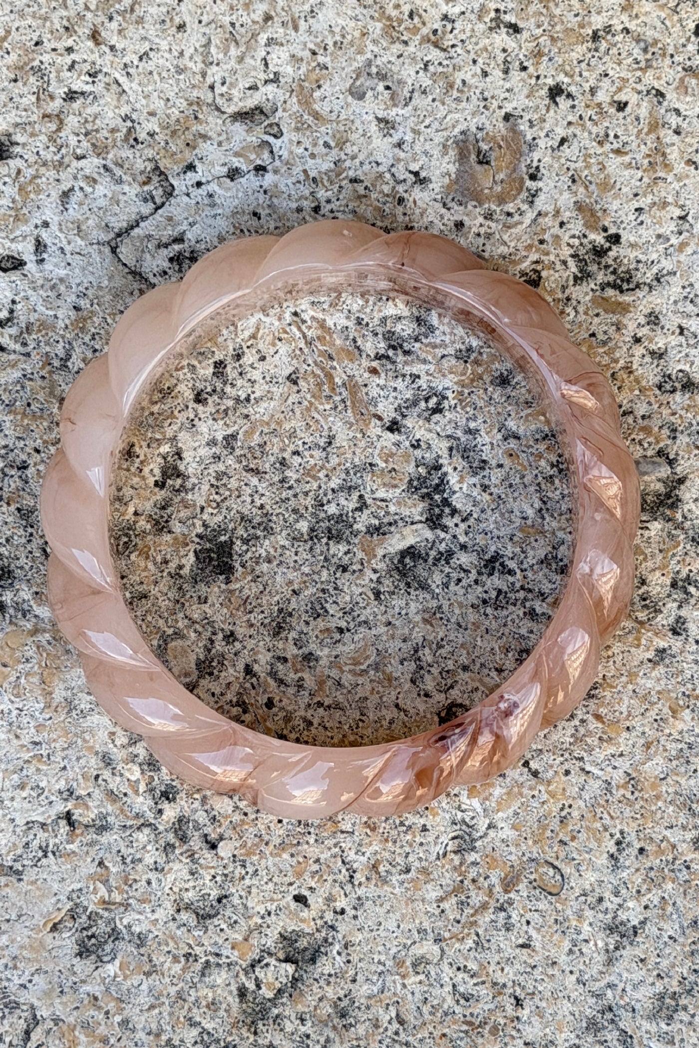 Pink Blush Twisted Resin Bangle