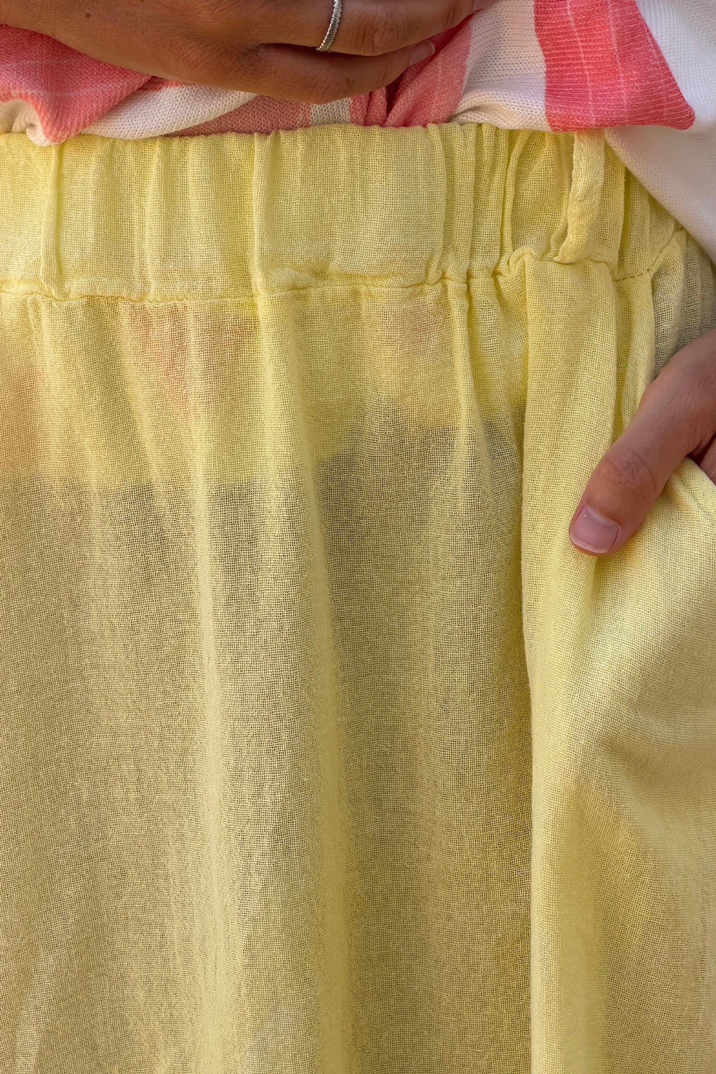 Butter Yellow Woven Cotton Maxi Skirt