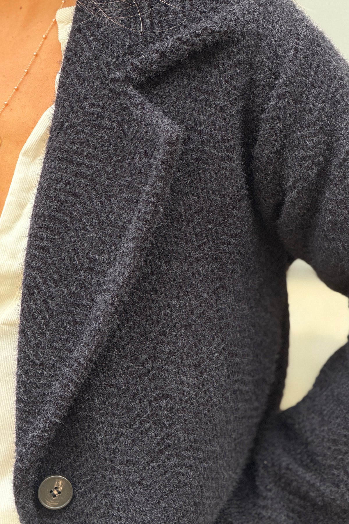 Black Woven Peacoat
