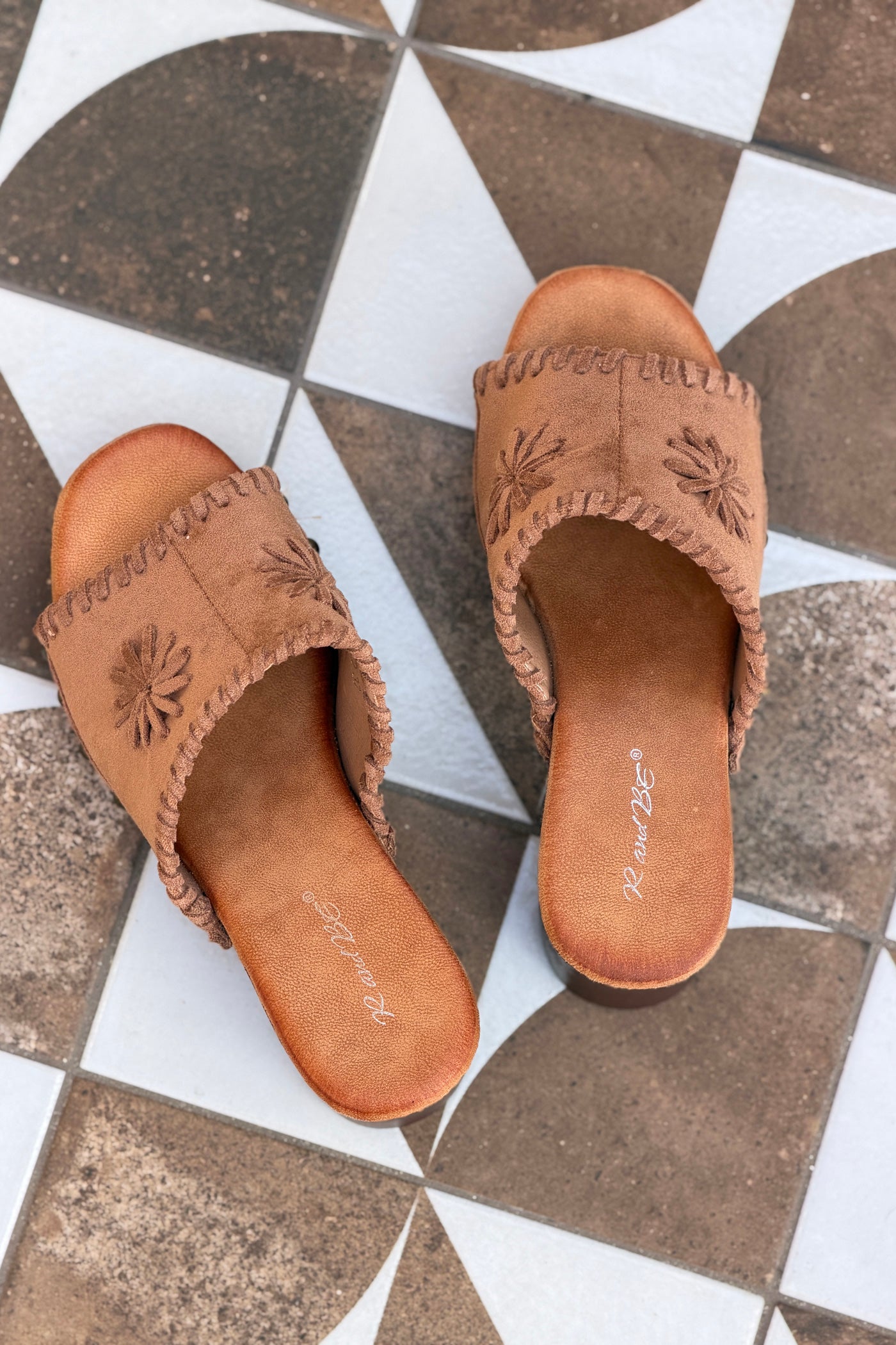 Beige Suedette Fringe Wrapped Mules