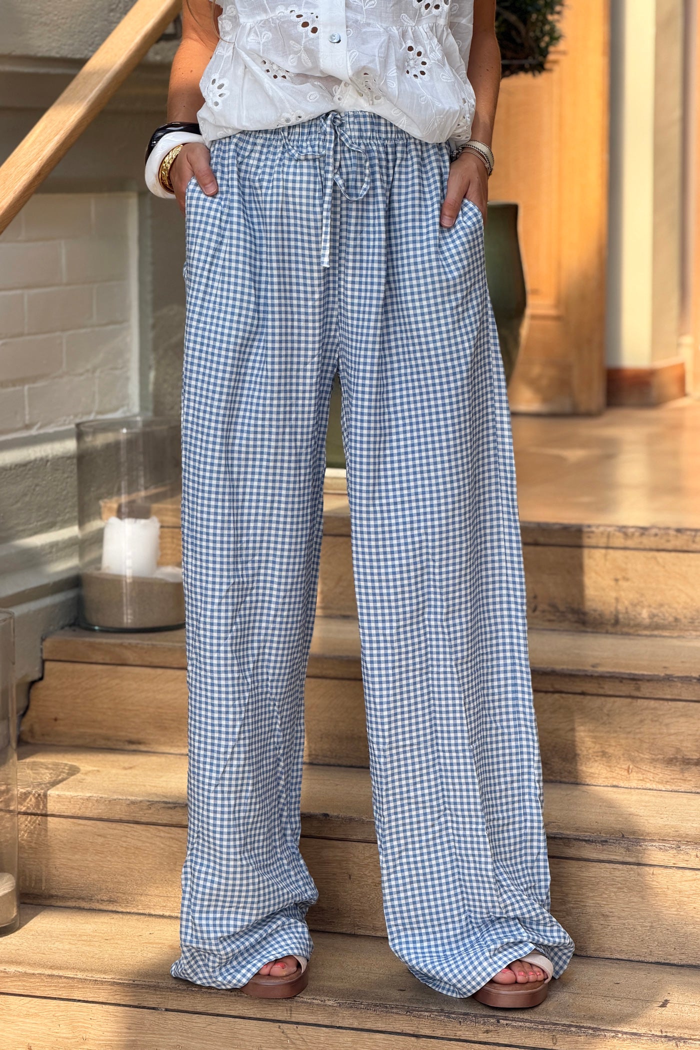Blue Gingham Picnic Pants.