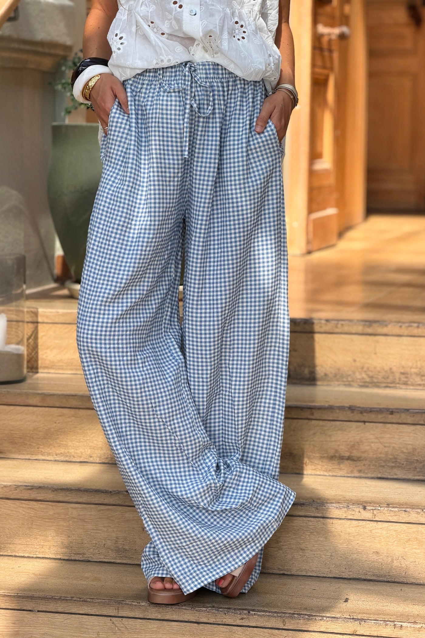 Blue Gingham Picnic Pants.