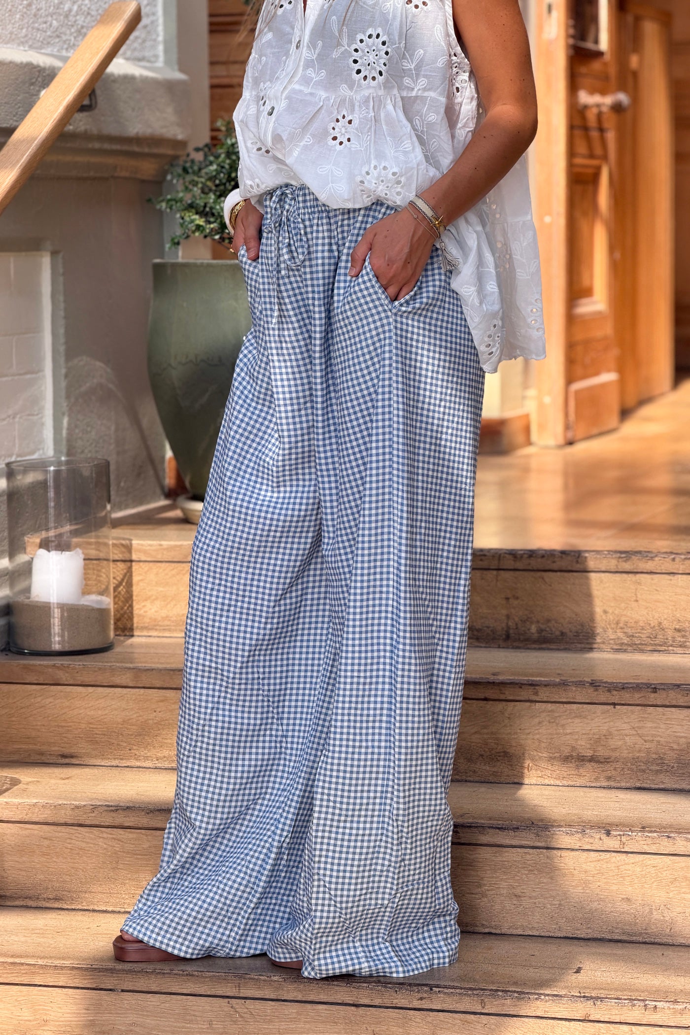 Blue Gingham Picnic Pants.