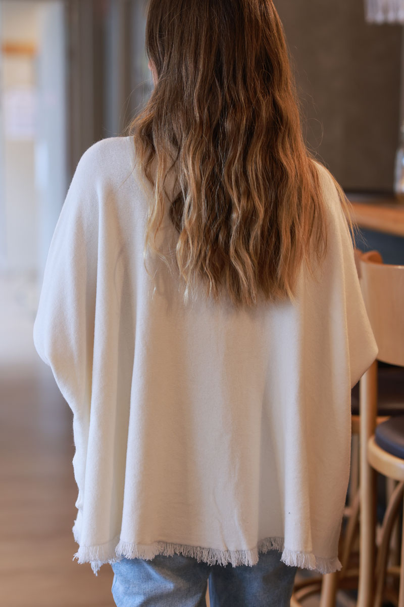 Off white Blanket Knit Poncho Top