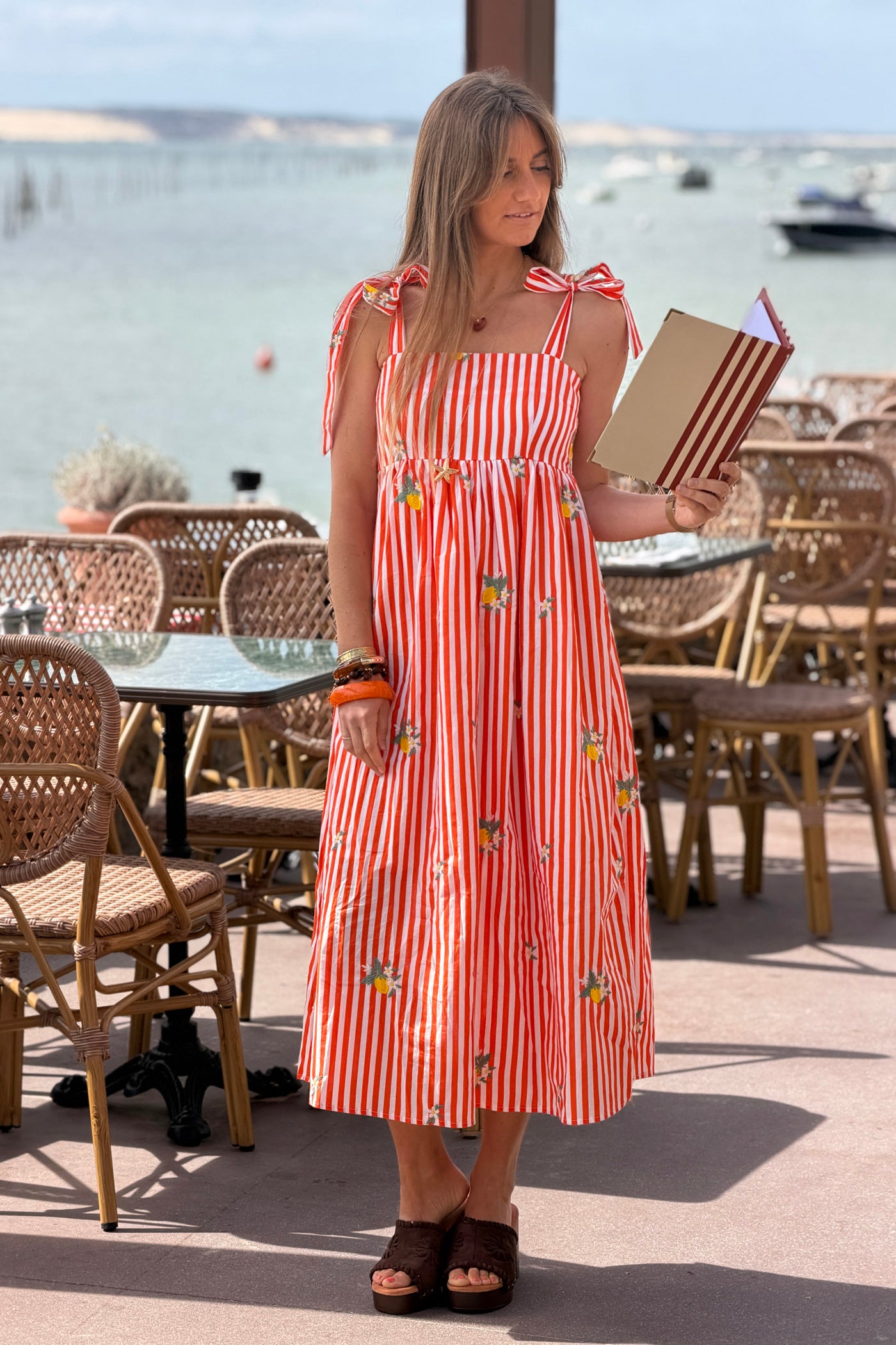 Orange Stripe Lemonade Stand Sun Dress