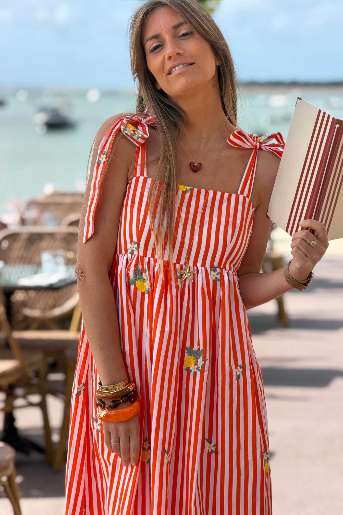 Orange Stripe Lemonade Stand Sun Dress