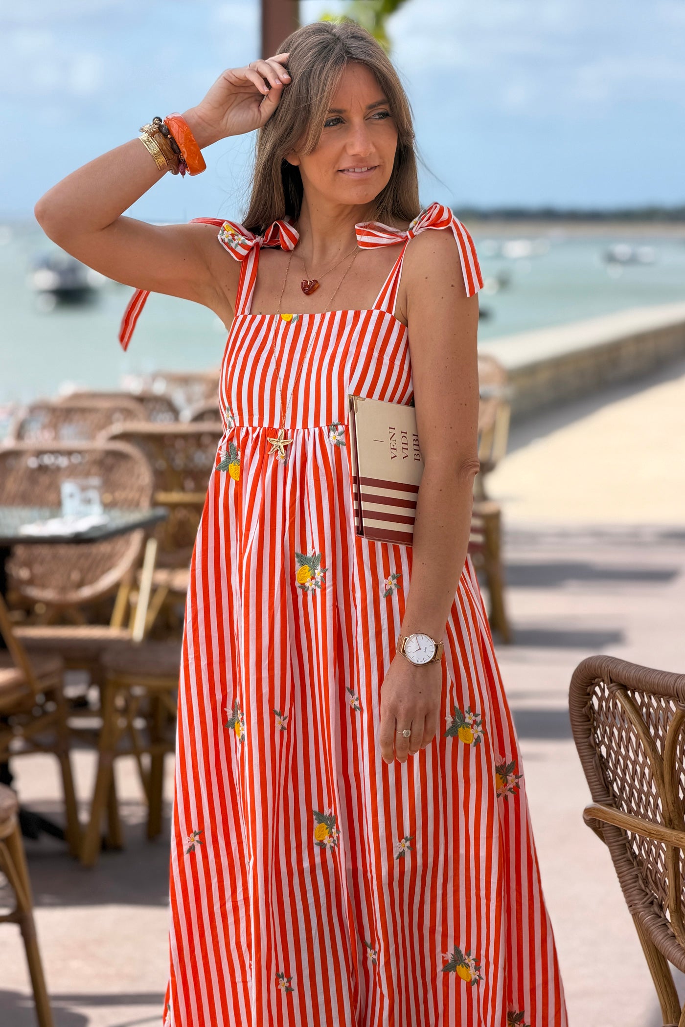 Orange Stripe Lemonade Stand Sun Dress