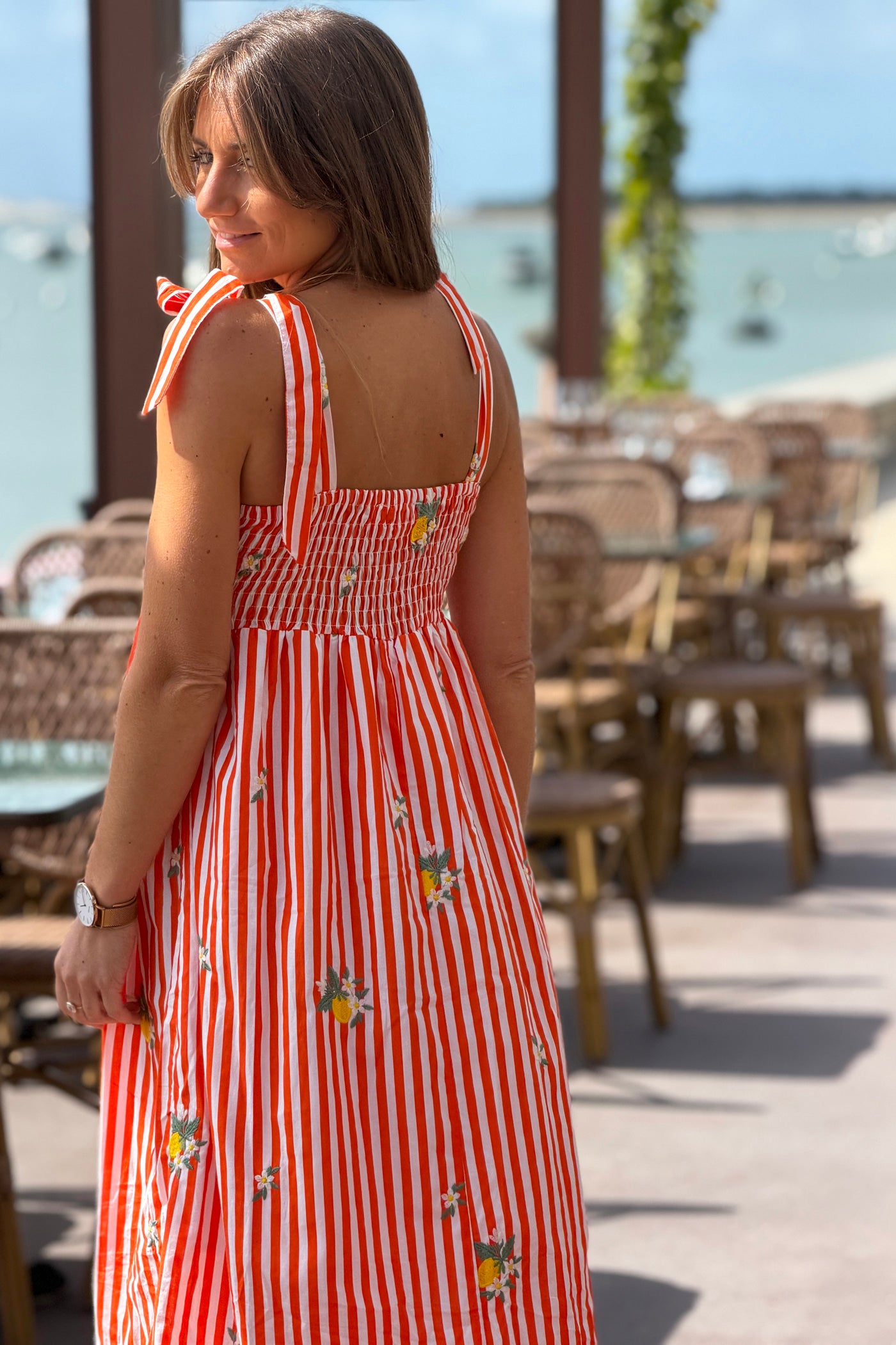 Orange Stripe Lemonade Stand Sun Dress