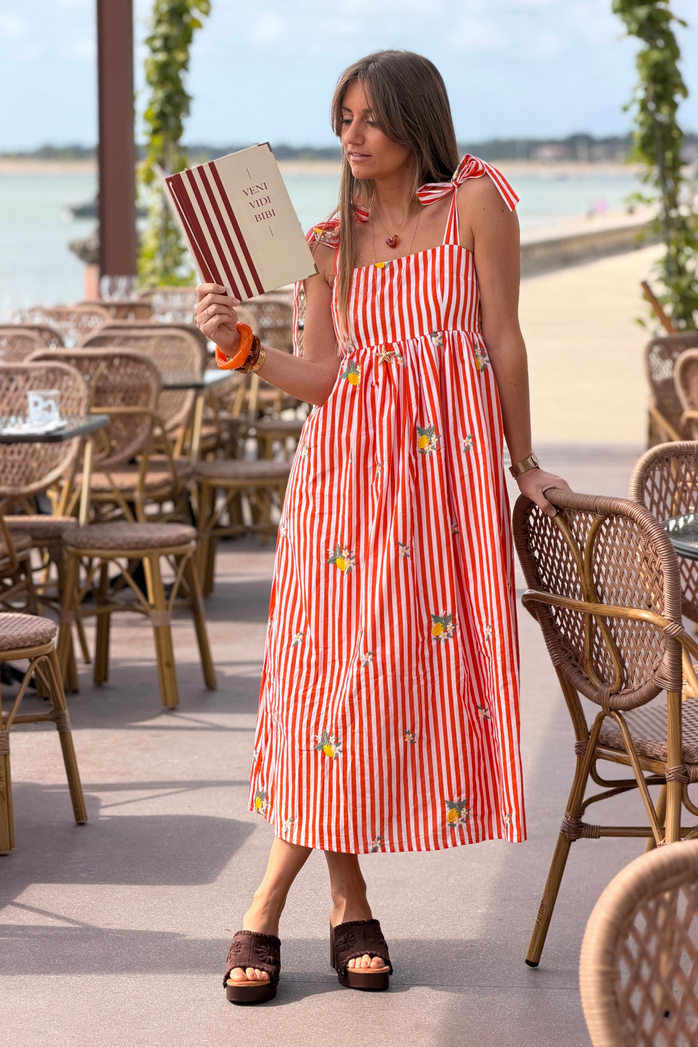 Orange Stripe Lemonade Stand Sun Dress