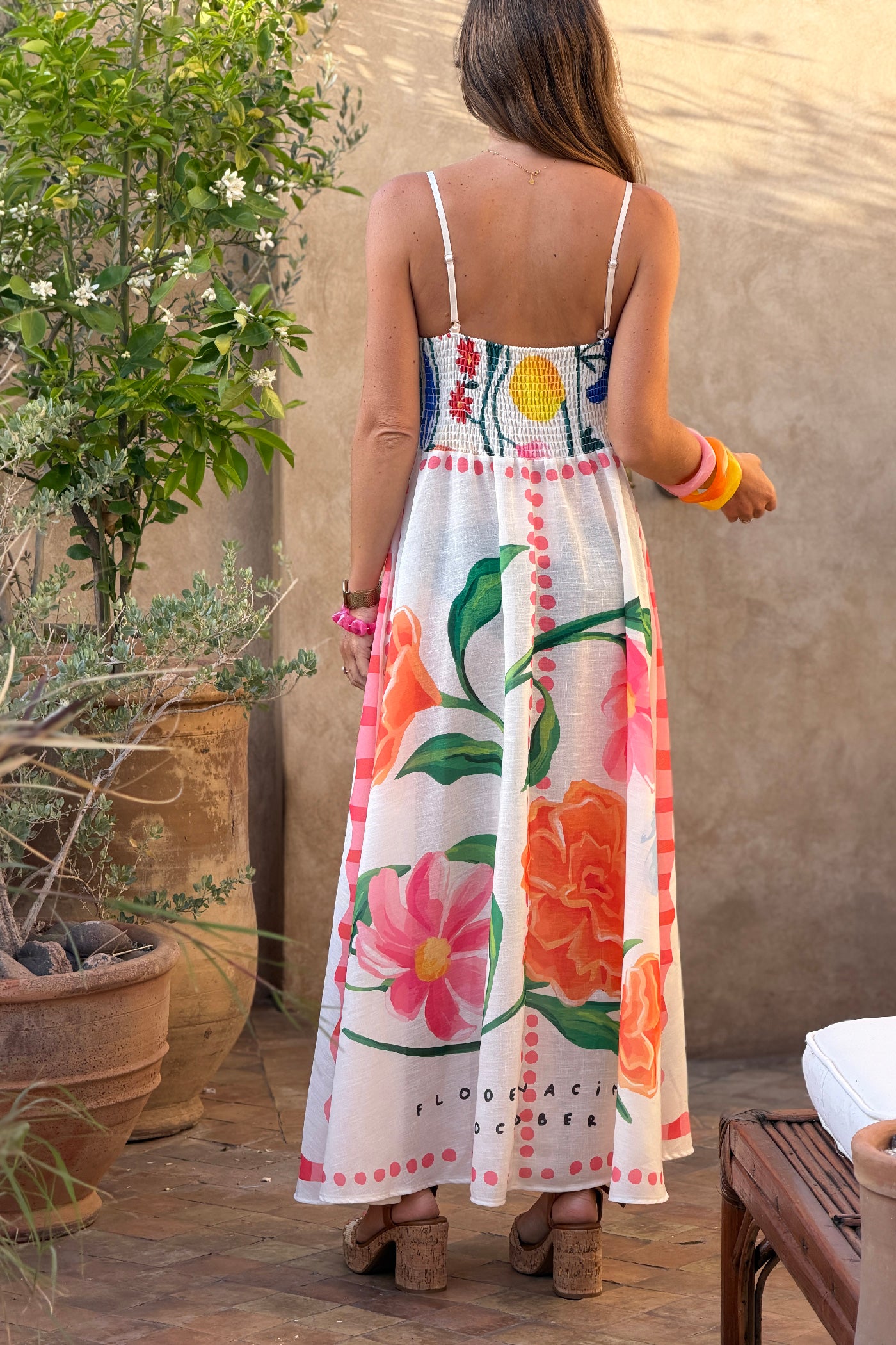 White Poplin Spring Floral Sun Dress