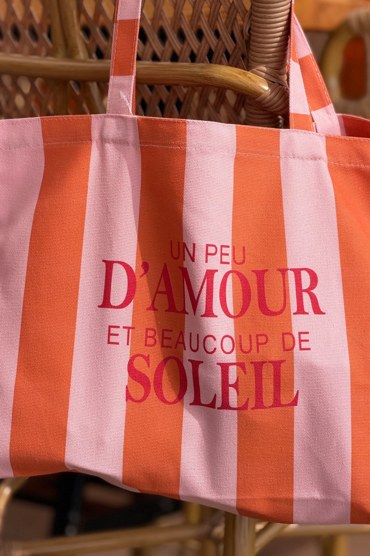 Orange Striped Beach Tote