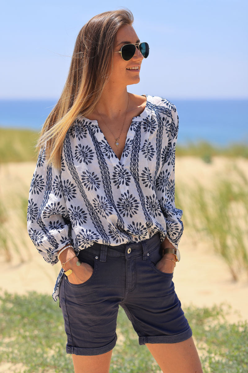 Navy blue comfort stretch shorts