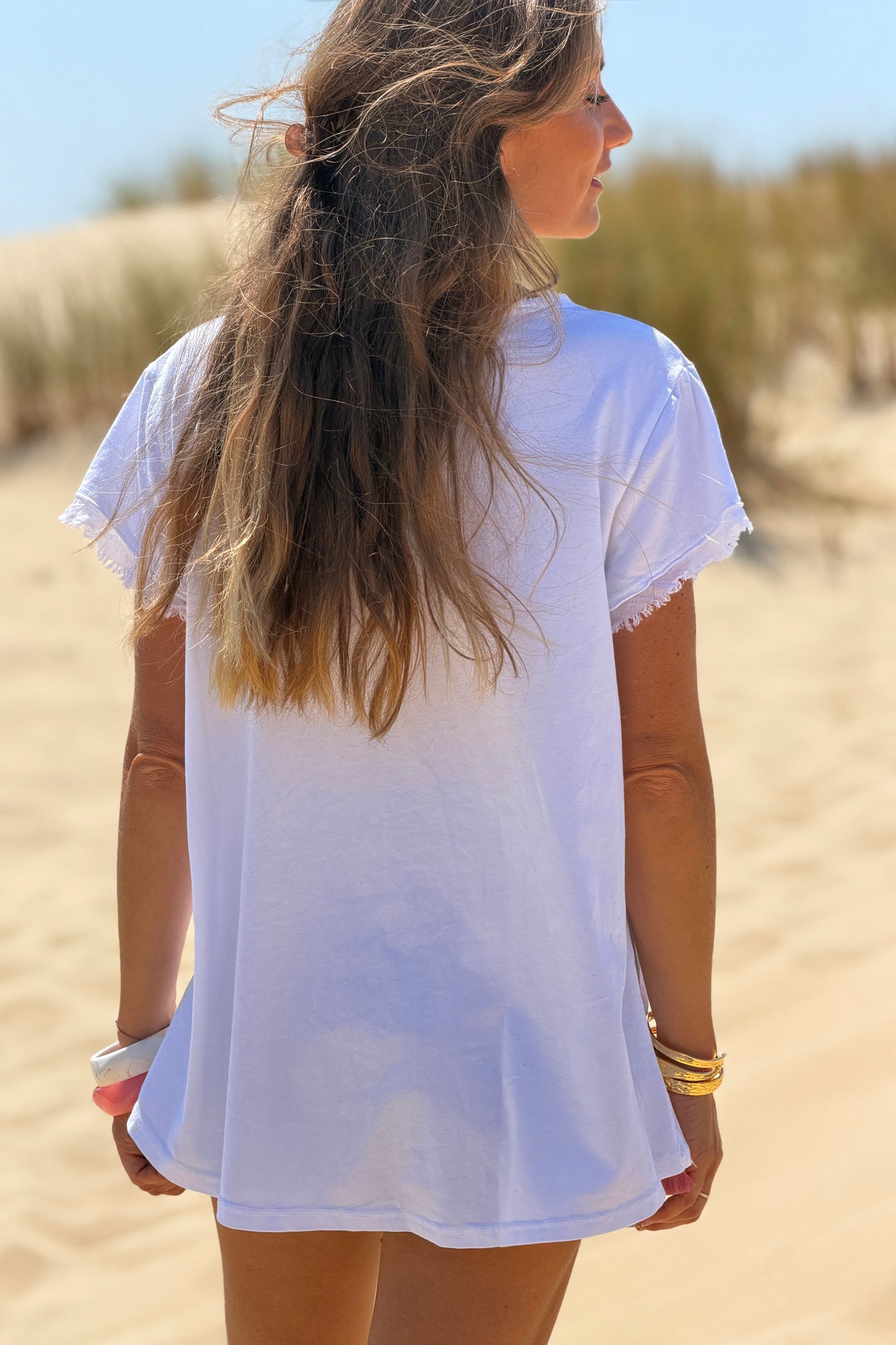 White “La Dolce Vita” V-Neck Tee