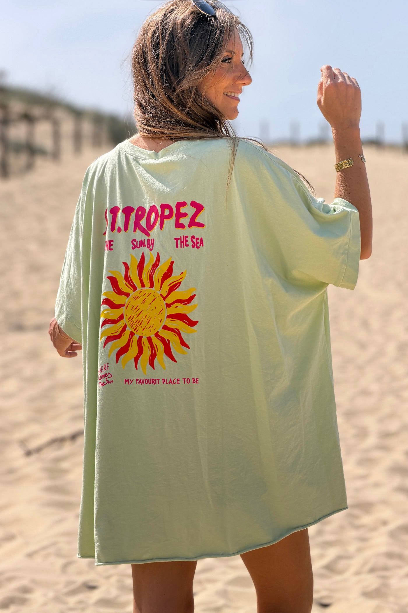 Light green St. Tropez Sun Vintage T-Shirt
