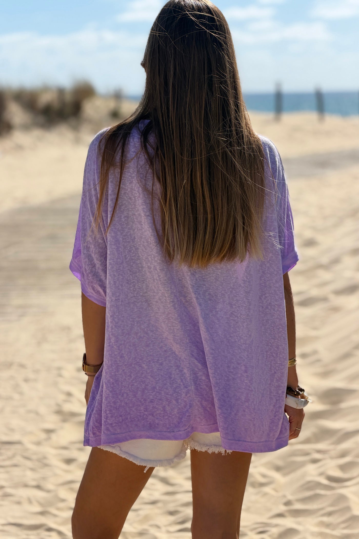 Lilac Relaxed Fit Batwing Super Soft Tee.