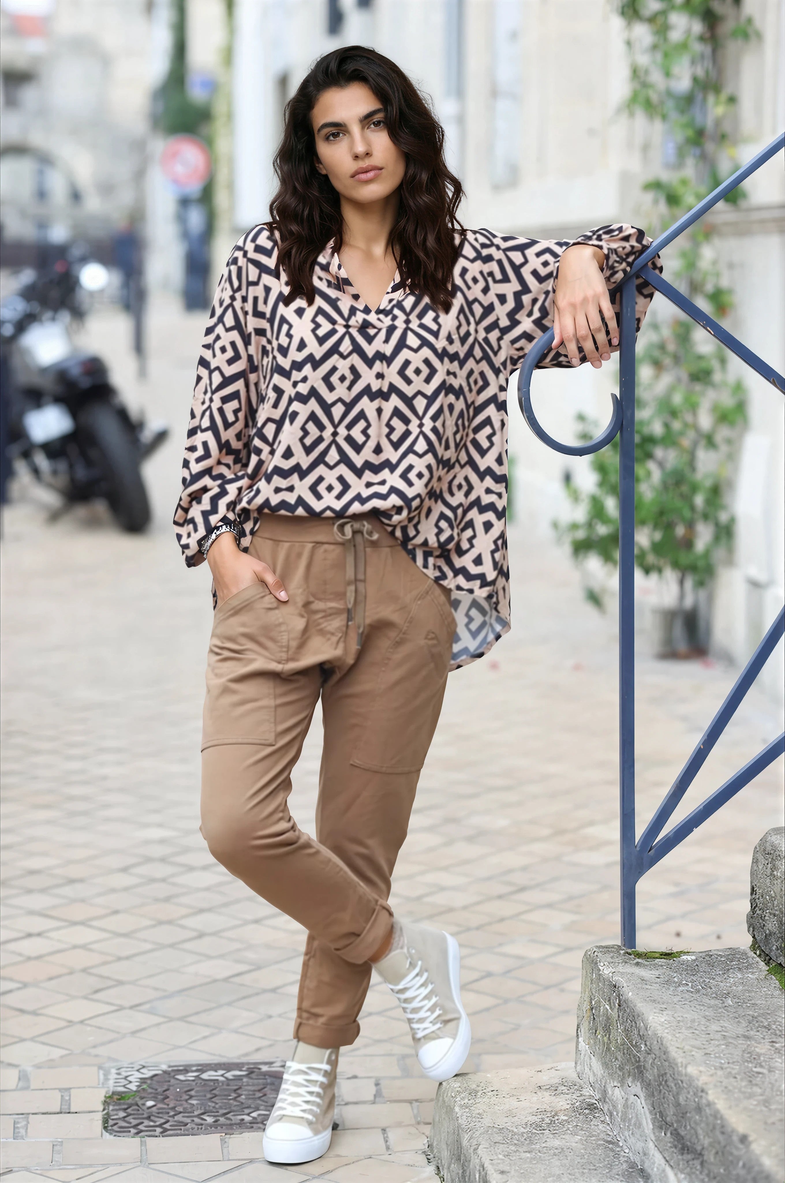 Pantalon de jogging café urbain à poches