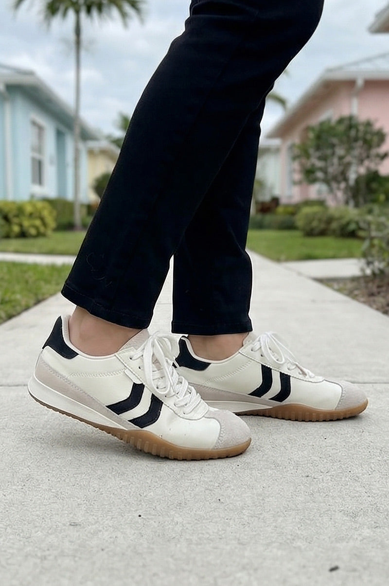 Cream Vintage Stripe Sport Sneaker