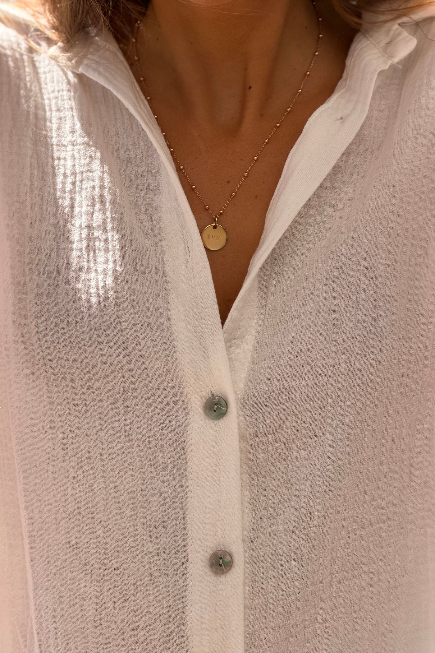 Off White “Capri” Gauze Button-Down Blouse
