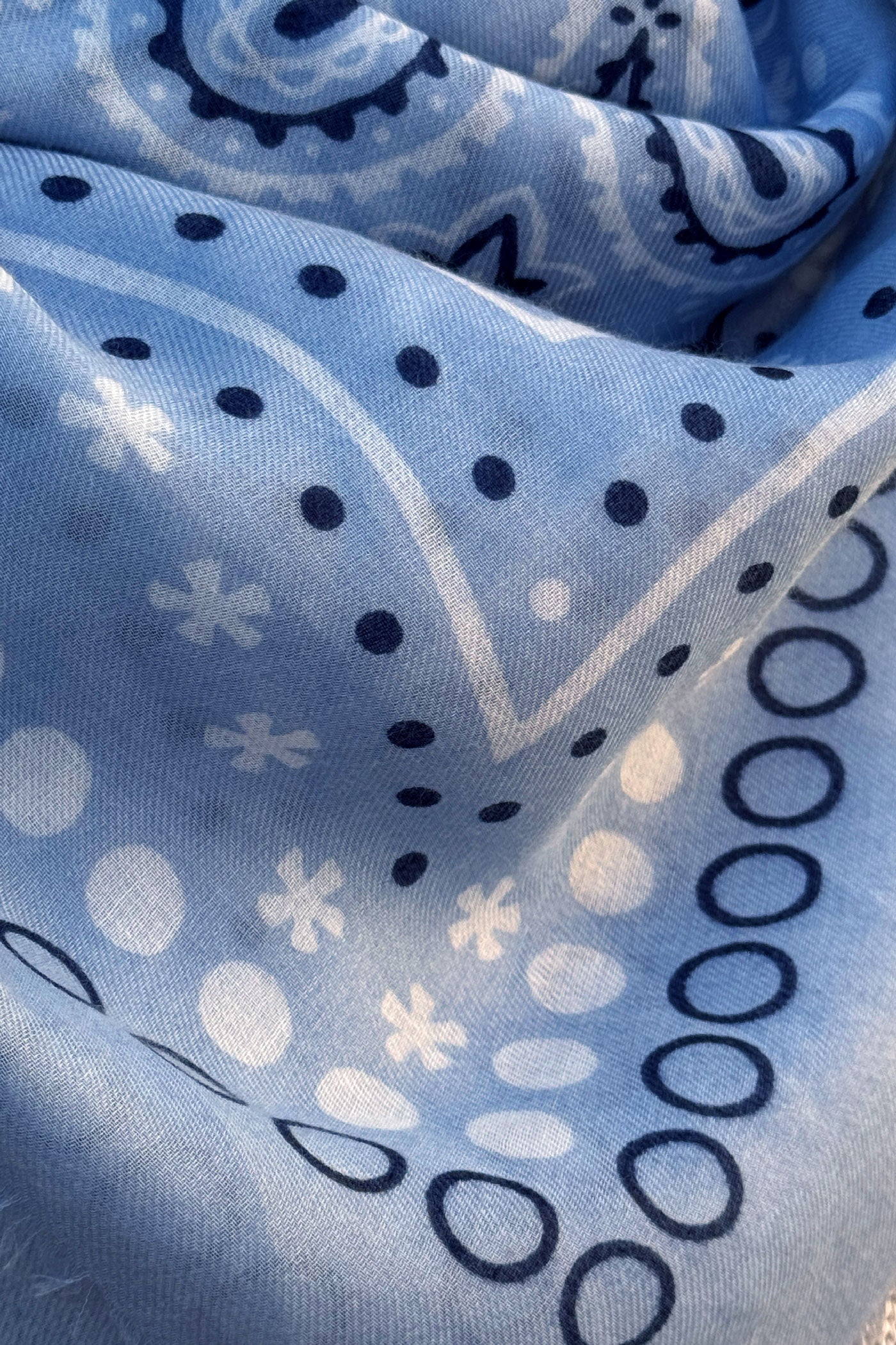 Écharpe foulard bleu ciel imprimé Bandana tout doux