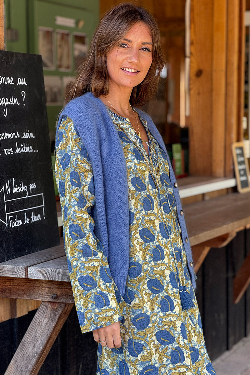 Blue Jean Soft Knit Wool Blend Vest