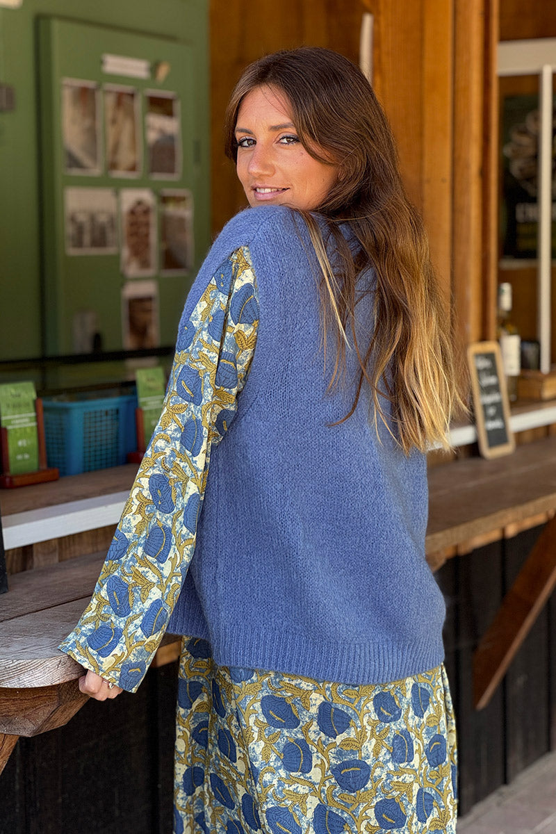 Blue Jean Soft Knit Wool Blend Vest