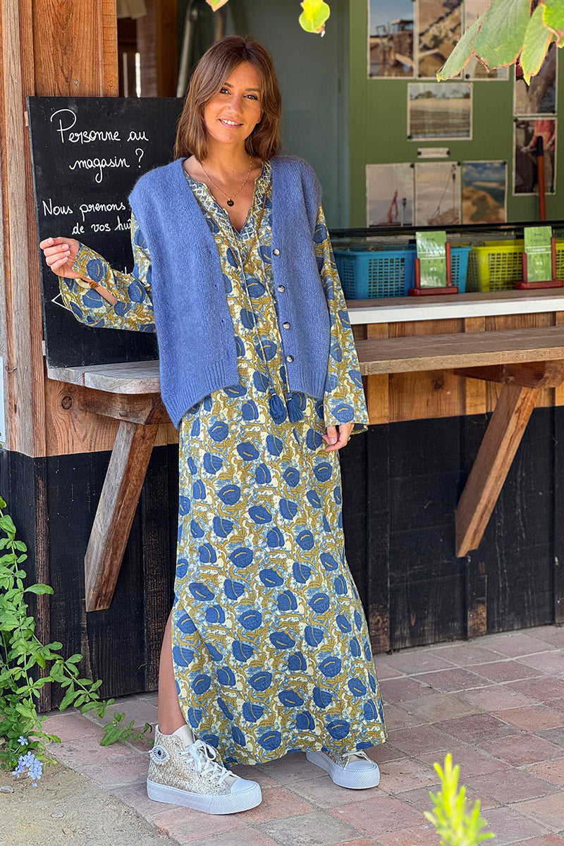 Blue Jean Soft Knit Wool Blend Vest