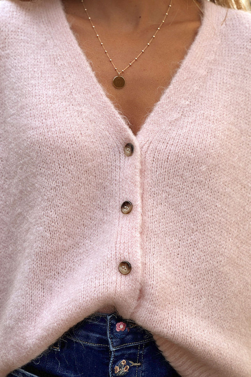 Light Pink Soft Knit Wool Blend Vest
