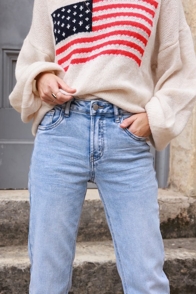 Extra Light Washed Straight-Leg Jeans