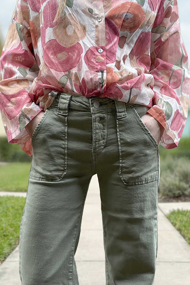 Olive Utility Jeans