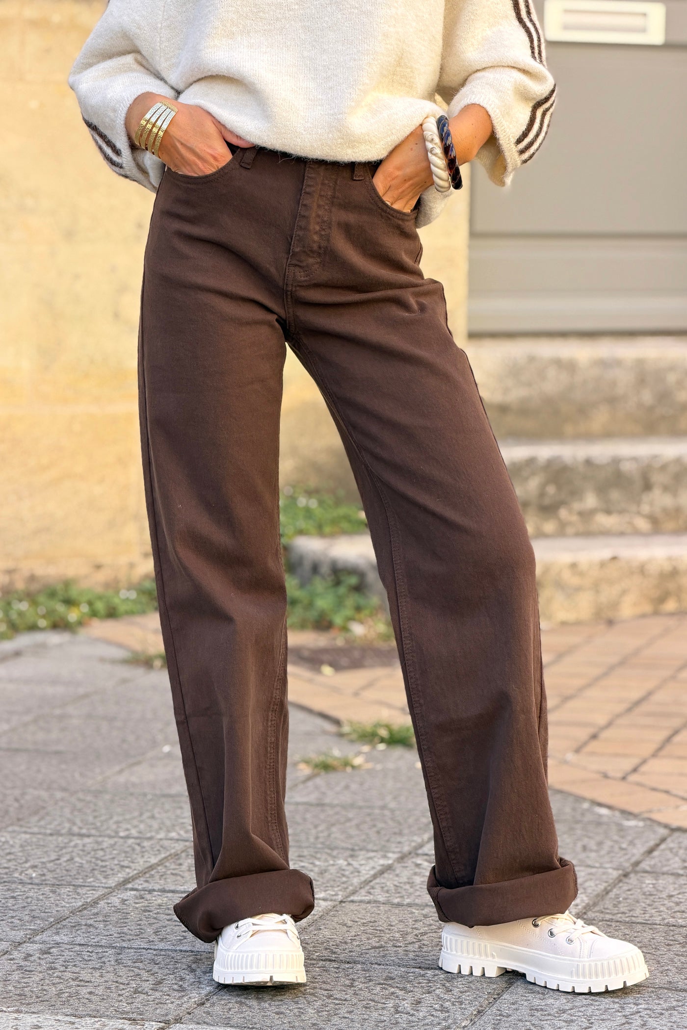 Charcoal Brown Vintage Straight-Leg Jeans