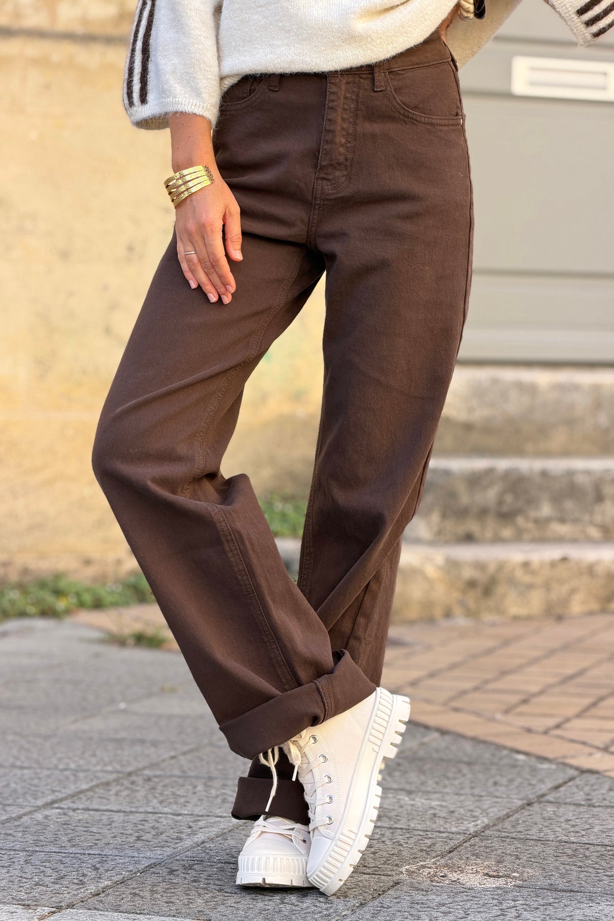 Charcoal Brown Vintage Straight-Leg Jeans