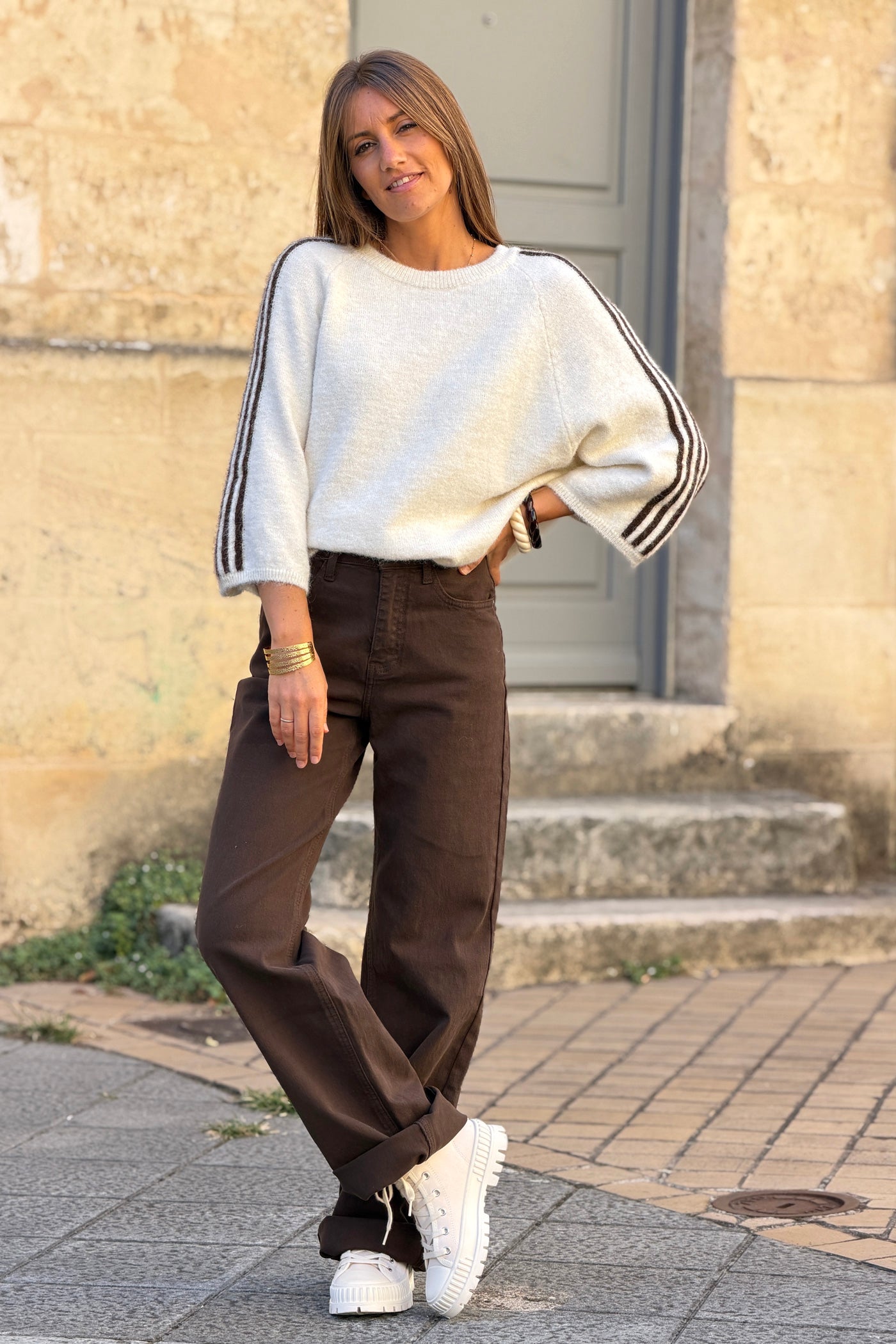 Charcoal Brown Vintage Straight-Leg Jeans