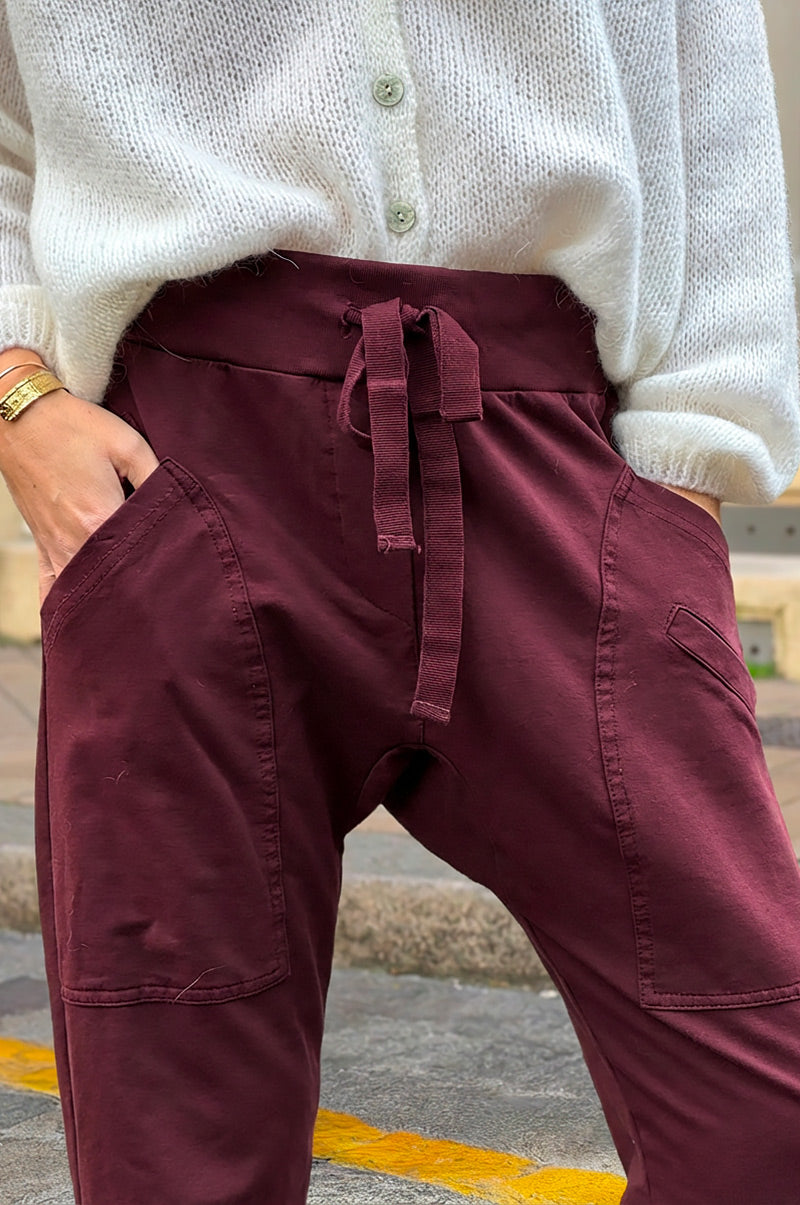 Pantalon de jogging aubergine urbain à poches