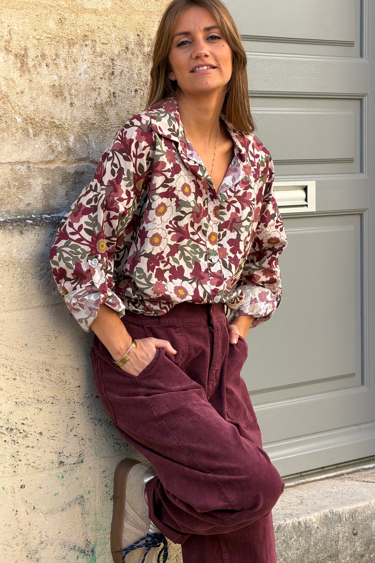 Burgundy Merlot Corduroy Utility Pants
