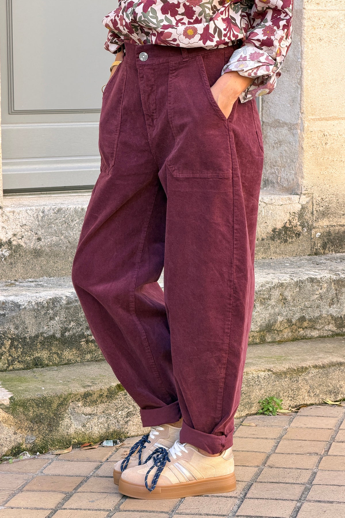 Burgundy Merlot Corduroy Utility Pants