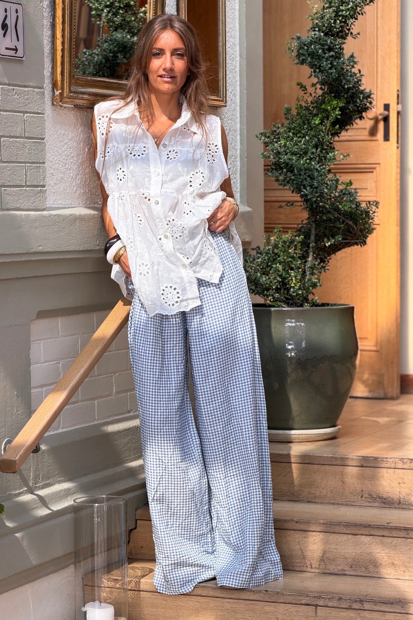 Blue Gingham Picnic Pants.