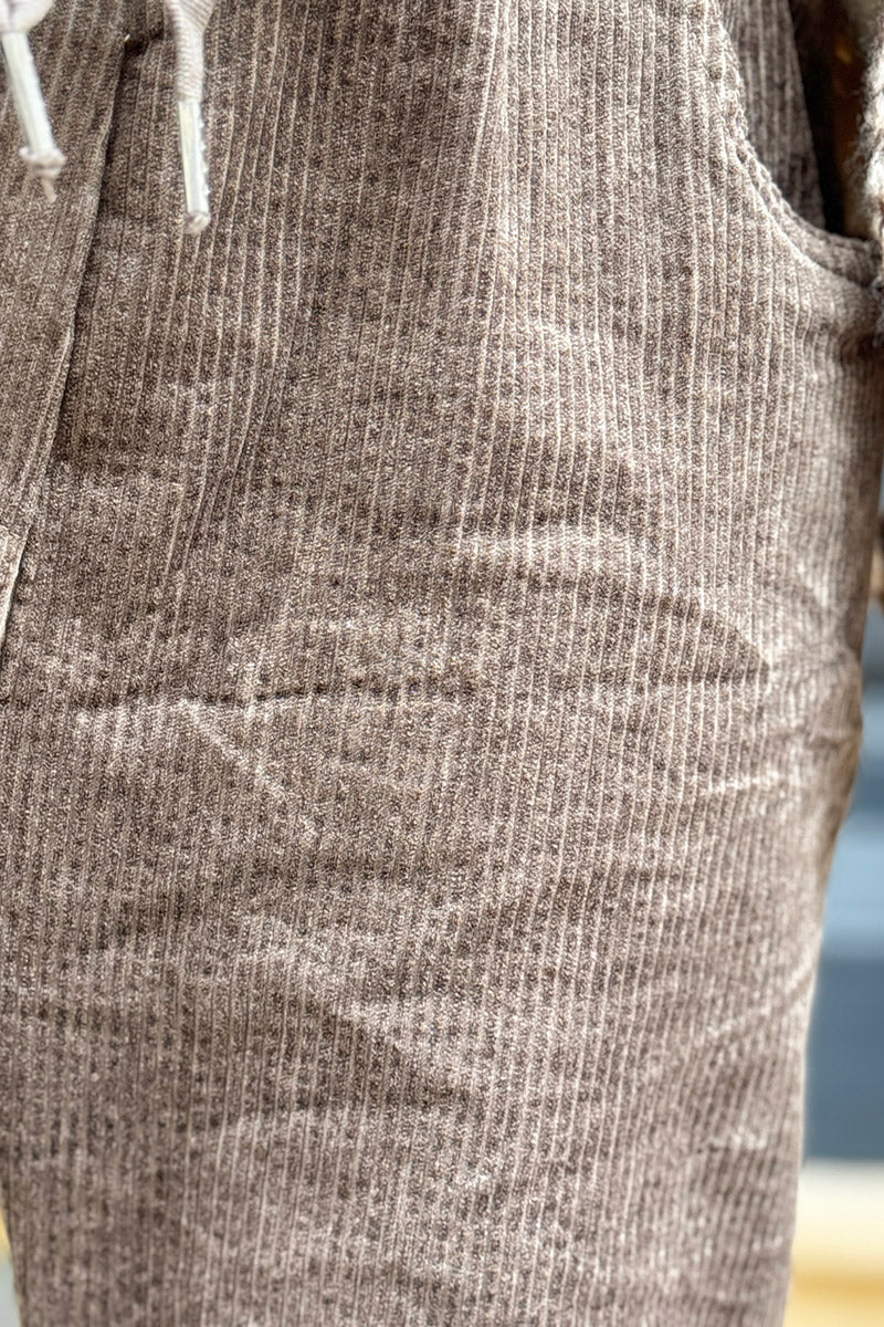 Taupe Corduroy Pull-On Pants
